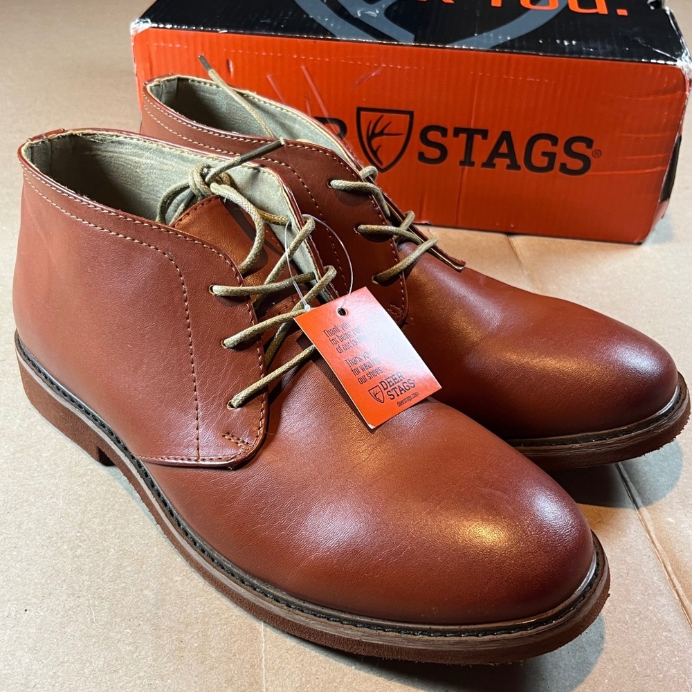 Deer Stags Ballard Mens Chukka Boots Luggage Brown Simulated Leather Size 7M